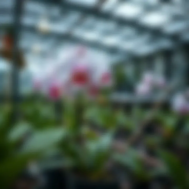 Cultivation setup for Al Sondos Orchid in a greenhouse