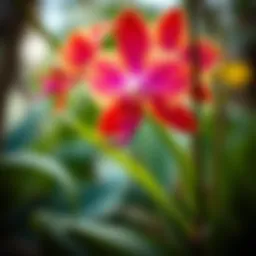 Al Sondos Orchid in its natural habitat showcasing vibrant colors