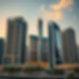 High-rise buildings in Dubai showcasing modern architecture