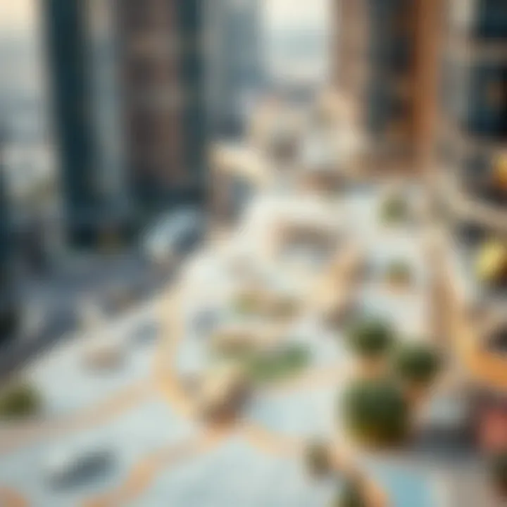 Map of Dubai highlighting key neighborhoods