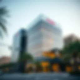 Exterior view of Deira Etisalat Business Center showcasing modern architecture