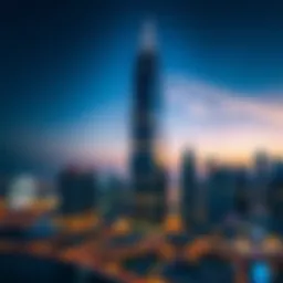 Stunning view of the Diamond Tower against the Dubai skyline