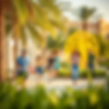 Vibrant Community Life in Al Jada Vibrant community space in Al Jada with families enjoying recreational activities