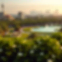A panoramic view of Mankhool Park showcasing its lush greenery and recreational areas