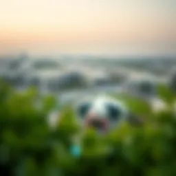 A panoramic view of Nad Al Sheba Gardens showcasing its lush landscape and modern architecture