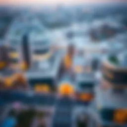 Aerial view of Zabeel showcasing its modern architecture