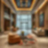 Elegant hotel lobby showcasing luxury interiors