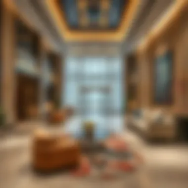 Elegant hotel lobby showcasing luxury interiors