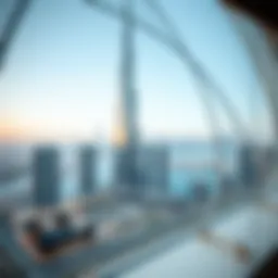Stunning view of Tamouh Tower against the Abu Dhabi skyline